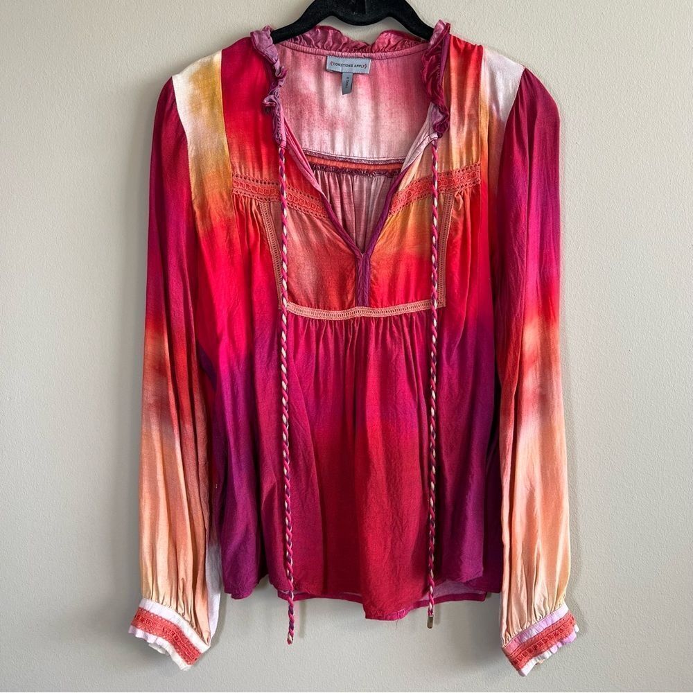 ✨ Conditions Apply Women’s Pink Orange Purple Gradient‎ Ombre Top XS